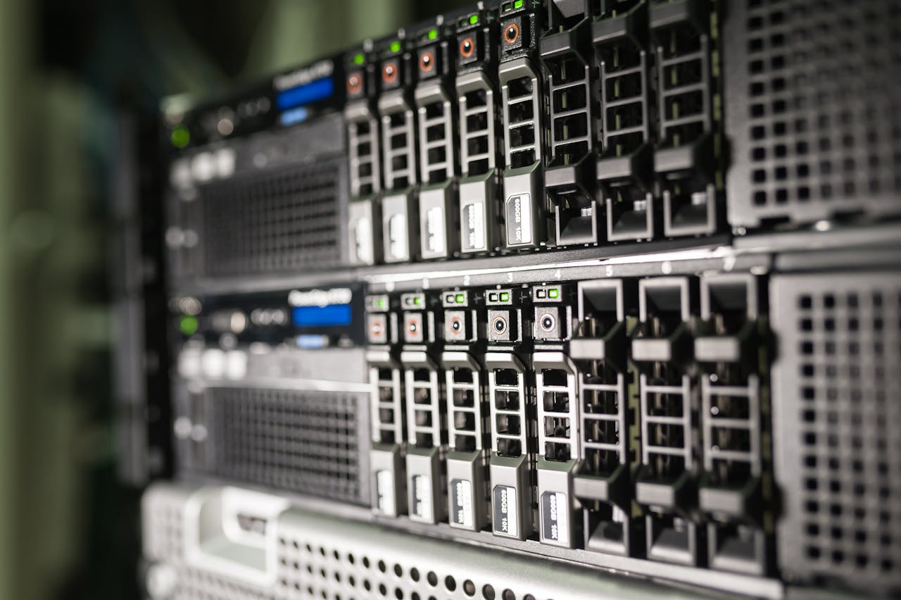 services-03 Close-up of server equipment in a modern data center highlighting technology infrastructure.