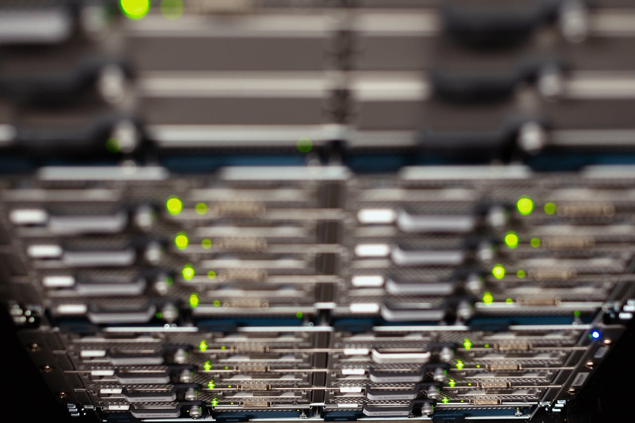 hero-img-02 From above contemporary server cable trays without wires located in modern data center