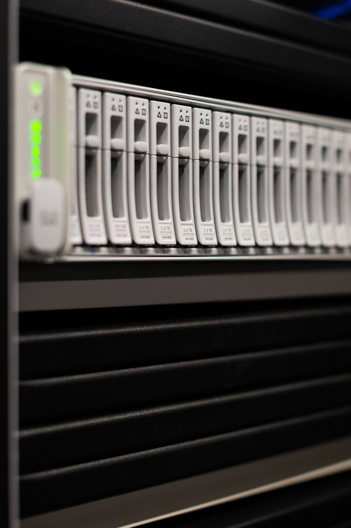 services-01 Element of modern equipment of server providing access to data in control center